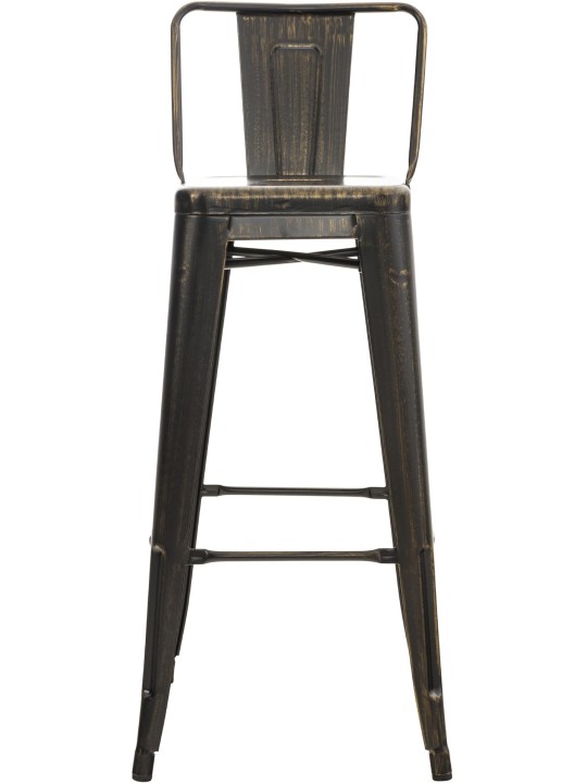 Banqueta alta Mason antiga, preto-dourado