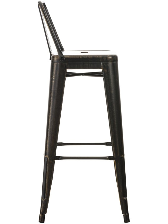 Banqueta alta Mason antiga, preto-dourado