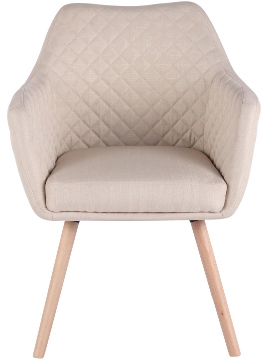 Cadeira de sala de jantar Gent tecido natura, creme