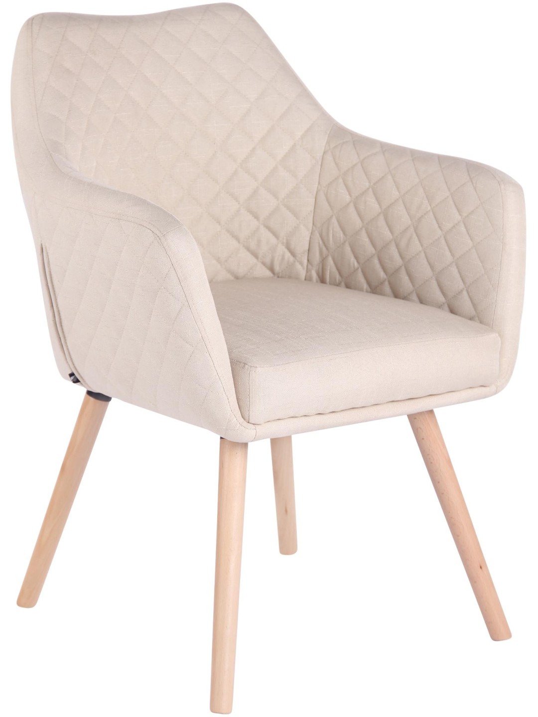 Cadeira de sala de jantar Gent tecido natura, creme