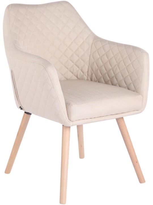 Cadeira de sala de jantar Gent tecido natura, creme