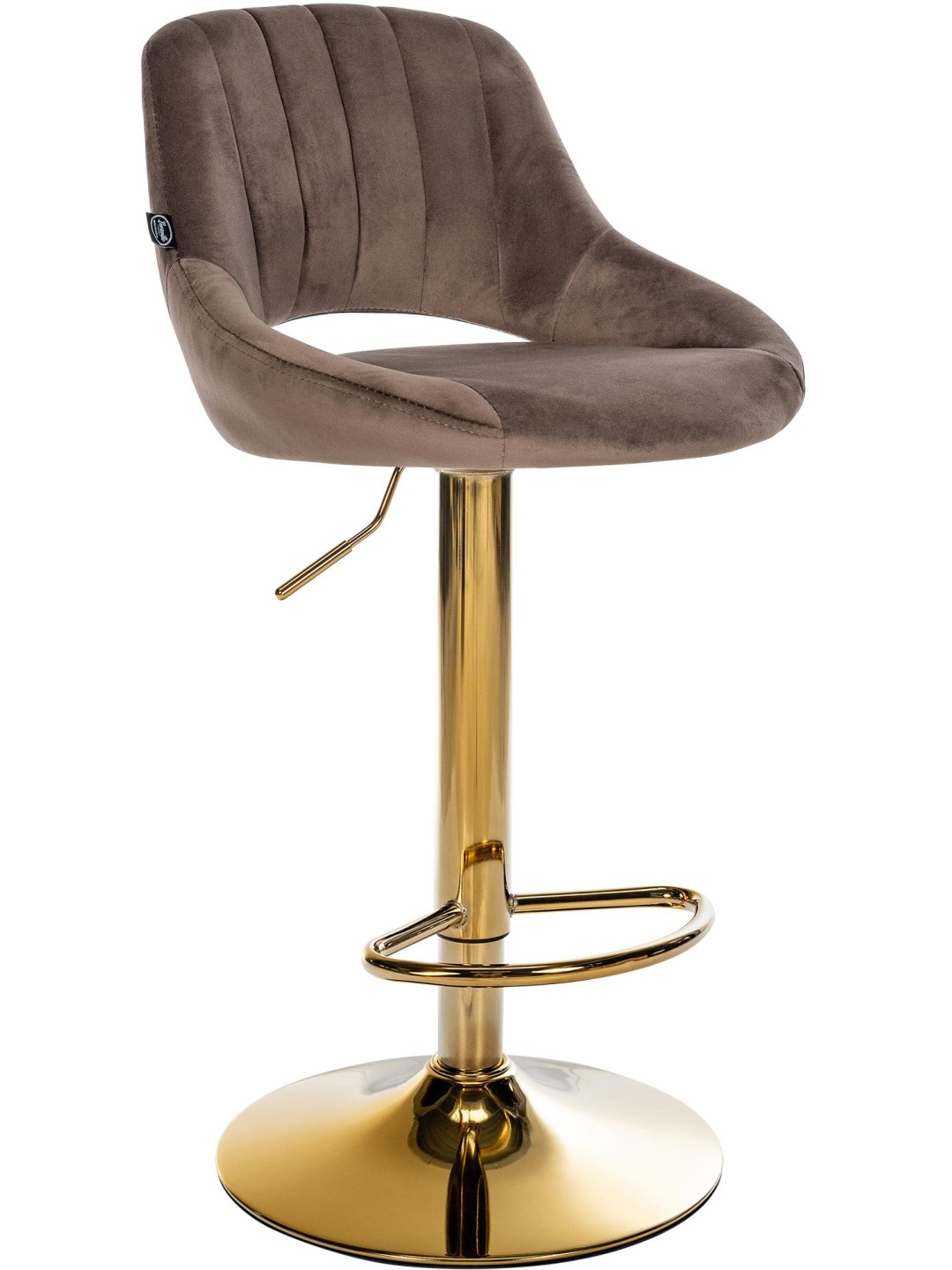 Banqueta de bar Milet veludo dourado, castanho