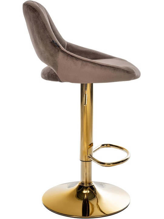Banqueta de bar Milet veludo dourado, castanho