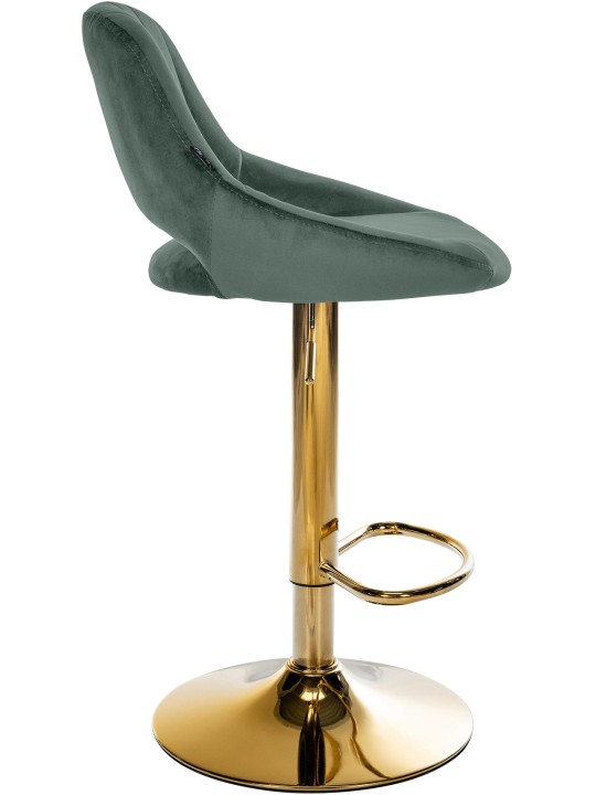 Banco de bar Milet veludo dourado, verde