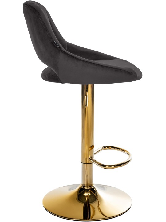 Banco de bar Milet veludo dourado, preto