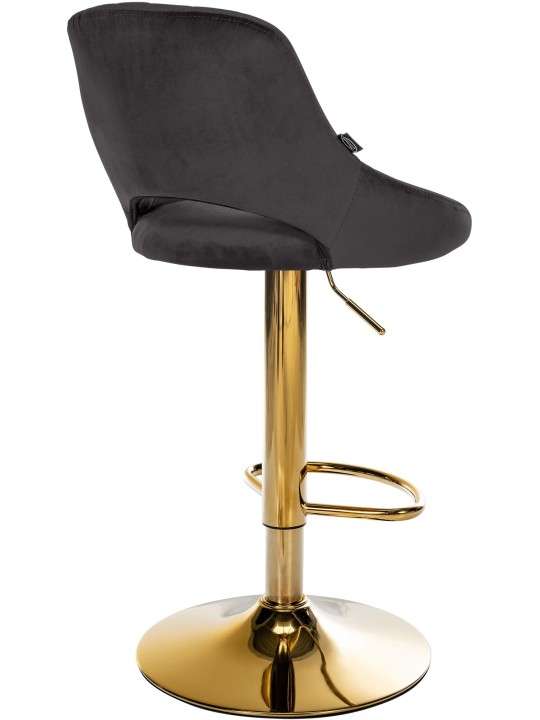 Banco de bar Milet veludo dourado, preto