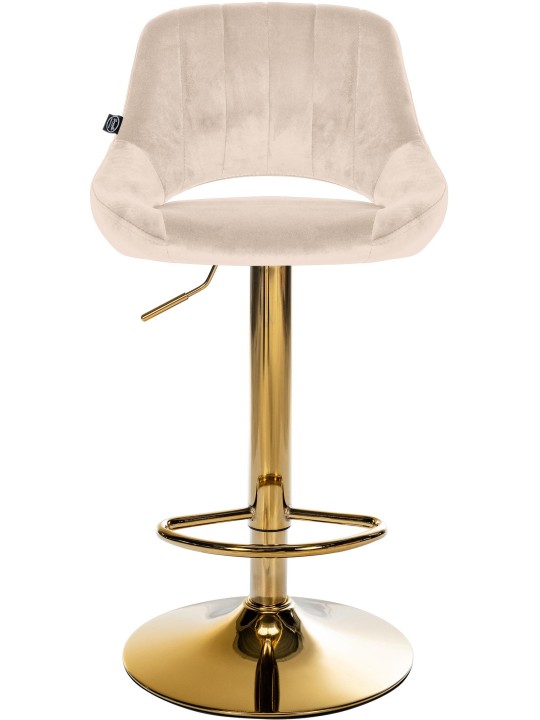 Conjunto de 2 banquetas de bar Milet veludo G, creme