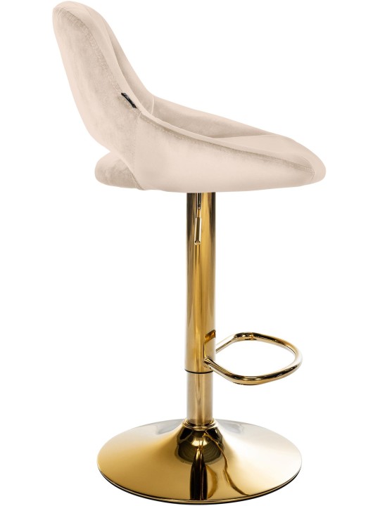 Conjunto de 2 banquetas de bar Milet veludo G, creme