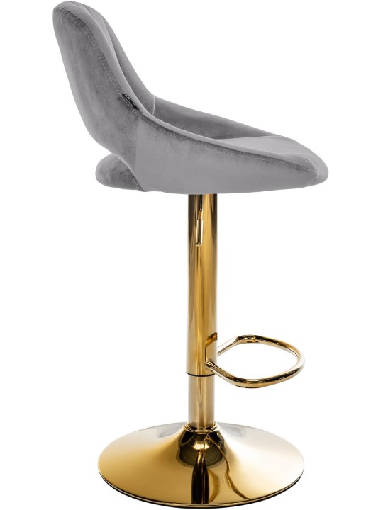 Conjunto de 2 bancos de bar Milet Veludo G, cinzento escuro