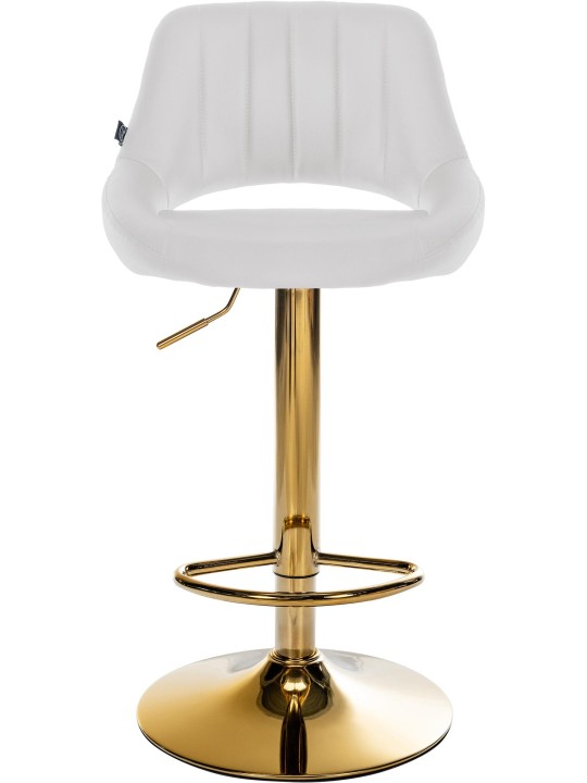 Conjunto de 2 banquetas de bar Milet couro sintético G, branco Conjunto de 2 banquetas de bar Milet couro sintético G, branco