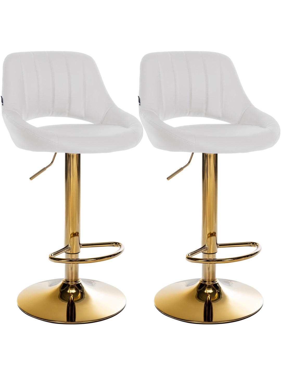 Conjunto de 2 banquetas de bar Milet couro sintético G, branco