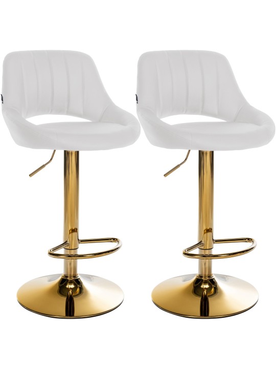 Conjunto de 2 banquetas de bar Milet couro sintético G, branco Conjunto de 2 banquetas de bar Milet couro sintético G, branco