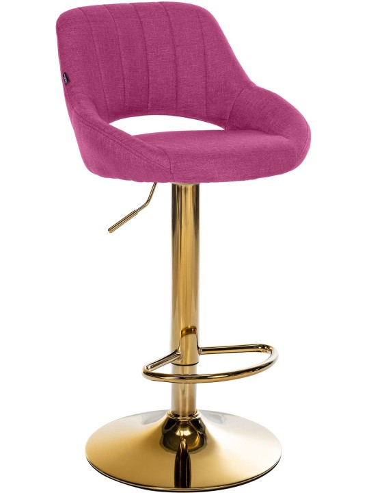 Banqueta de bar Milet tecido dourado, lilás