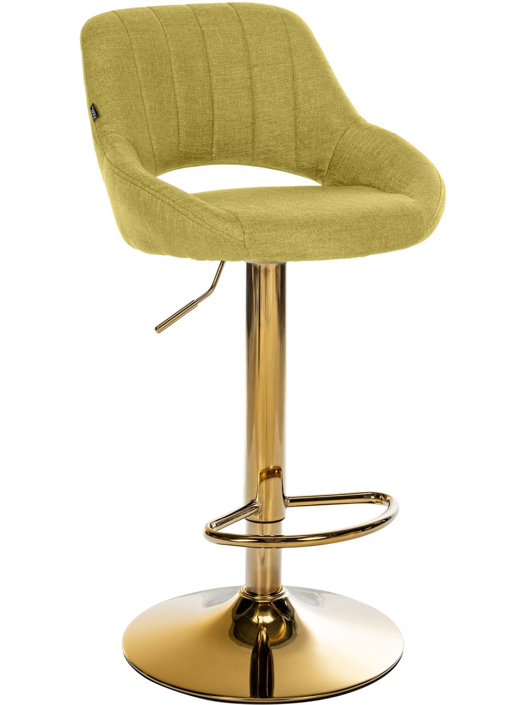 Banco de bar Milet tecido dourado, verde