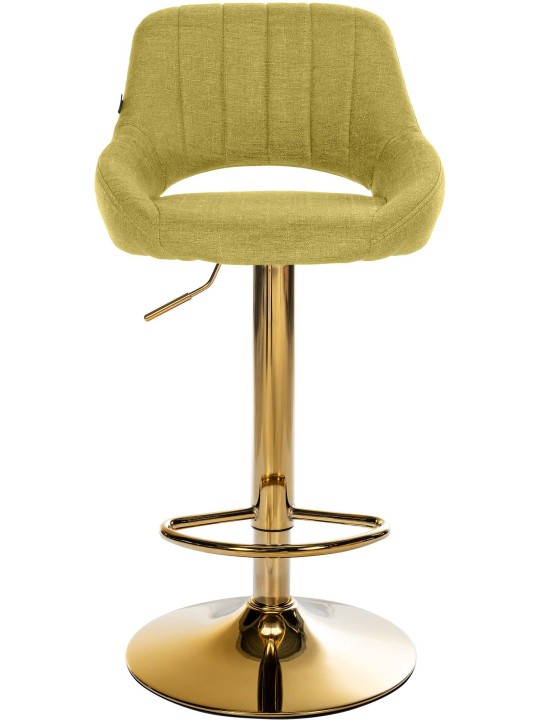 Banco de bar Milet tecido dourado, verde