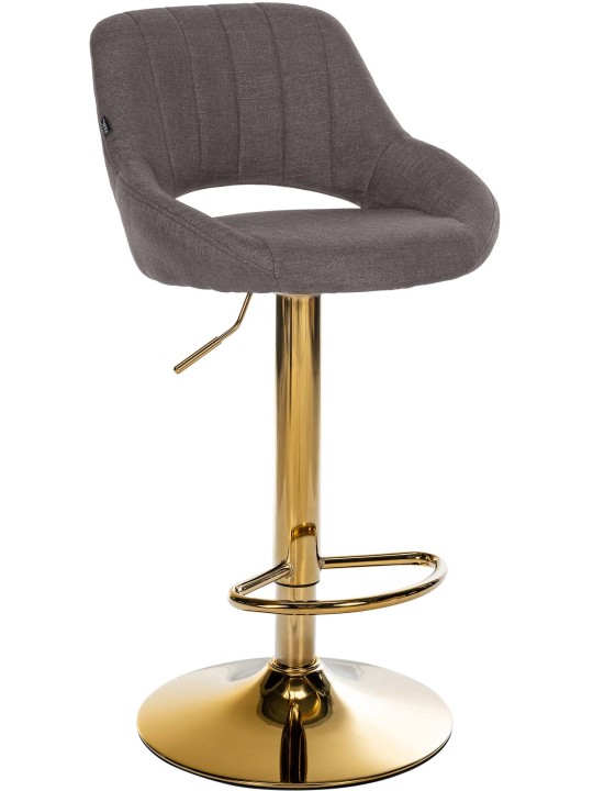 Banco de bar Milet tecido dourado, cinza escuro