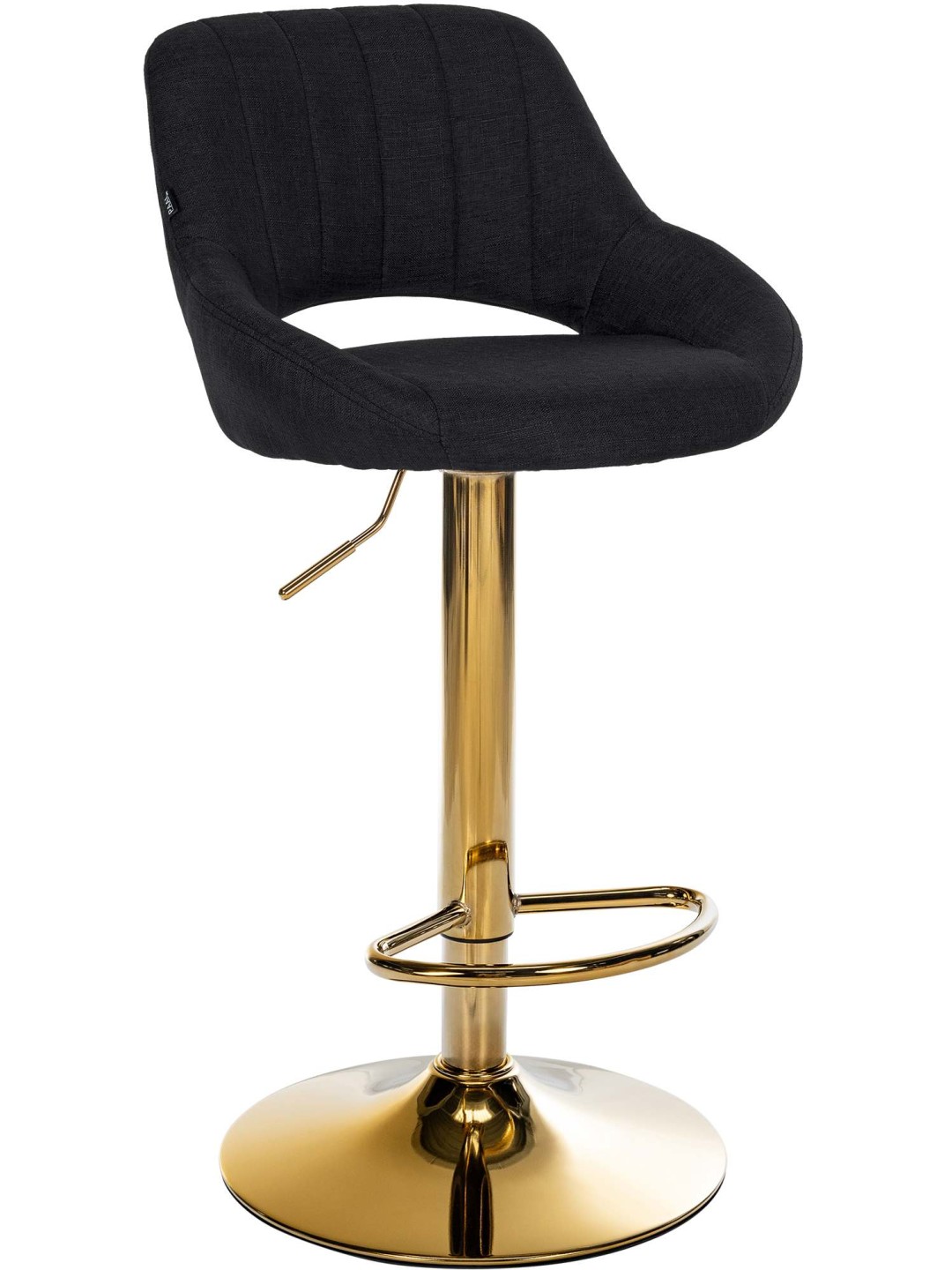 Banco de bar Milet tecido dourado, preto