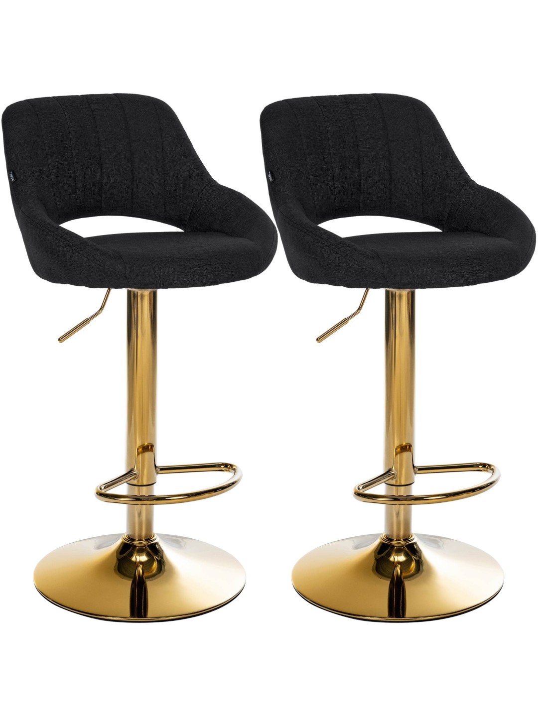 Conjunto de 2 bancos de bar Milet tecido G, preto