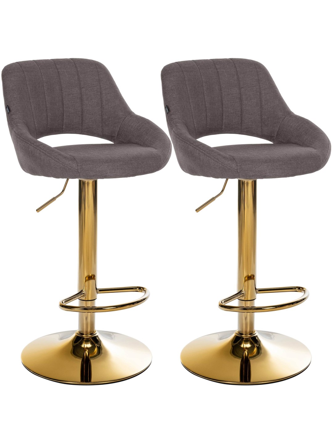 Conjunto de 2 bancos de bar Milet tecido G, cinzento escuro
