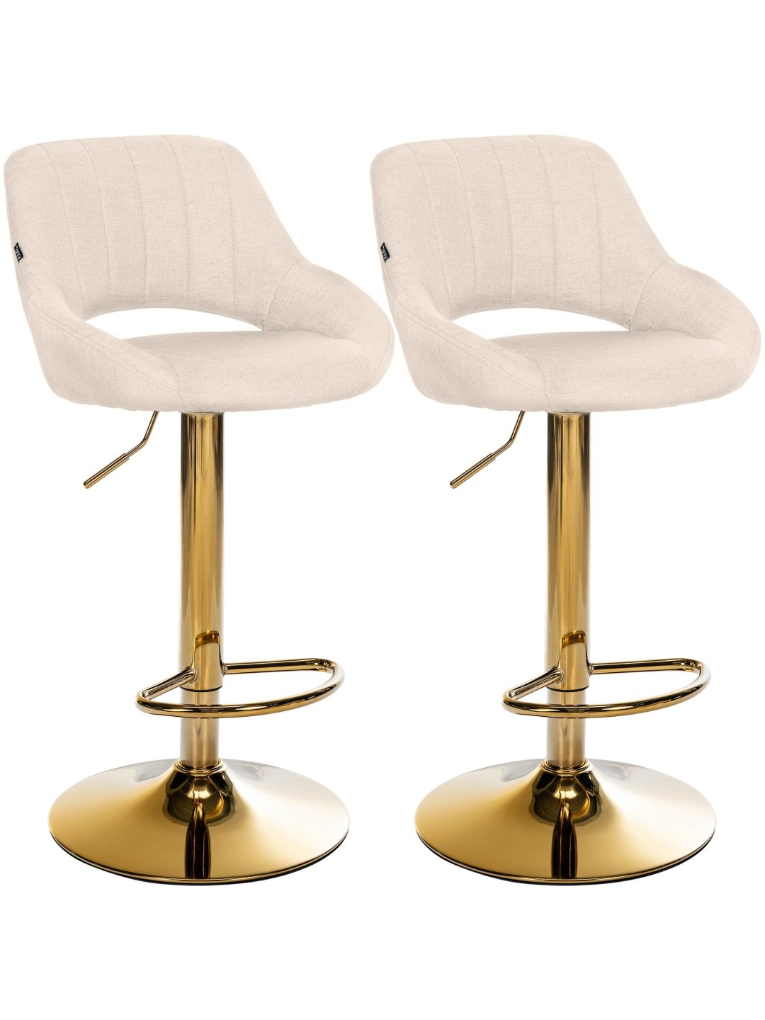 Conjunto de 2 bancos de bar Milet tecido G, creme