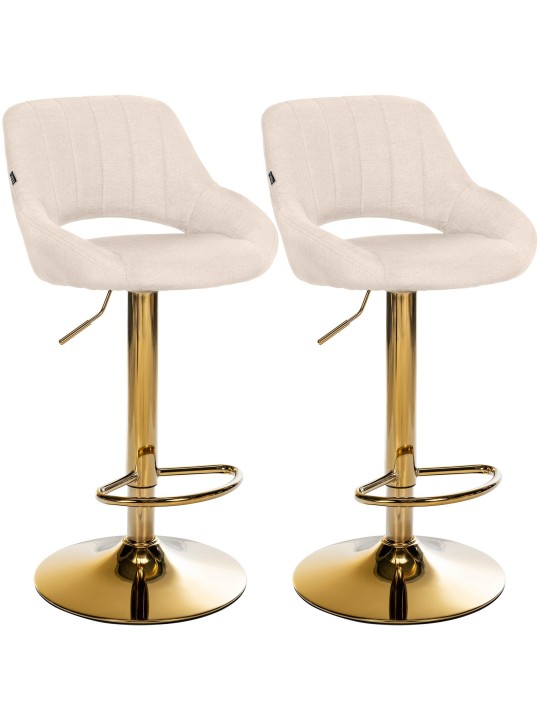 Conjunto de 2 bancos de bar Milet tecido G, creme