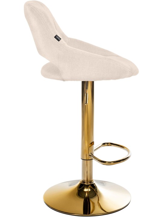 Conjunto de 2 bancos de bar Milet tecido G, creme
