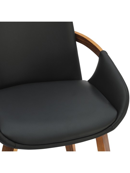 Cadeira de jantar Bertol couro sintético, nogueira/preto