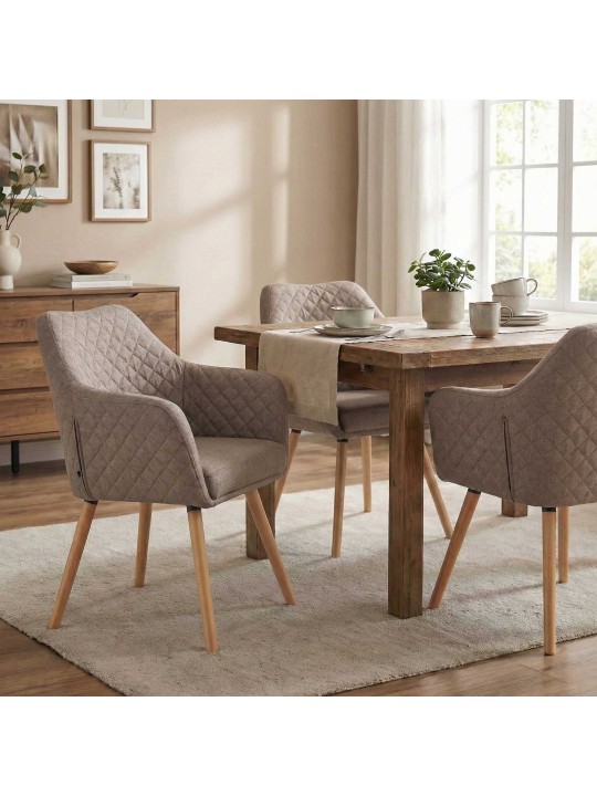 Cadeira de jantar Gent tecido natura, taupe