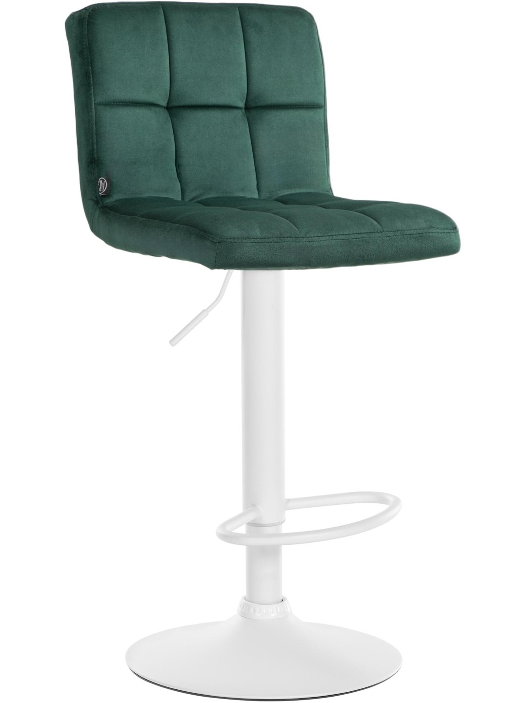 Banqueta de bar Peru veludo branco, verde