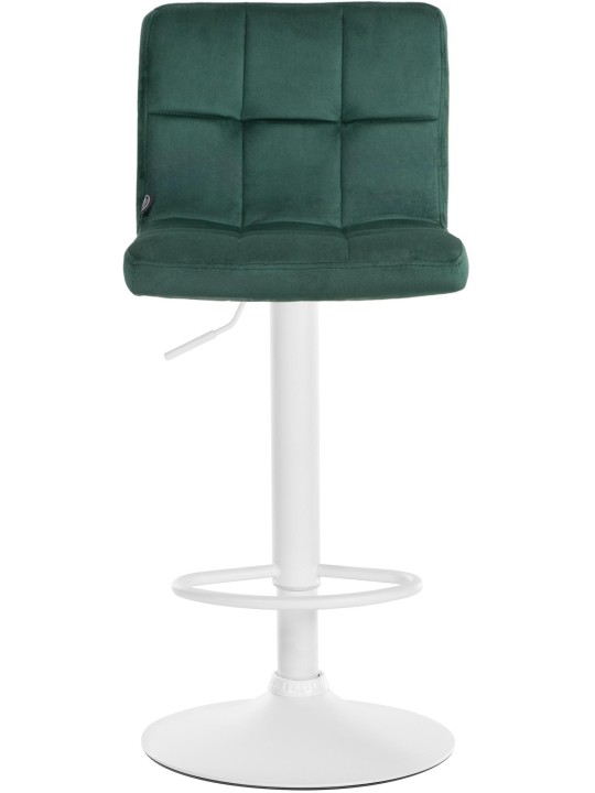 Banqueta de bar Peru veludo branco, verde