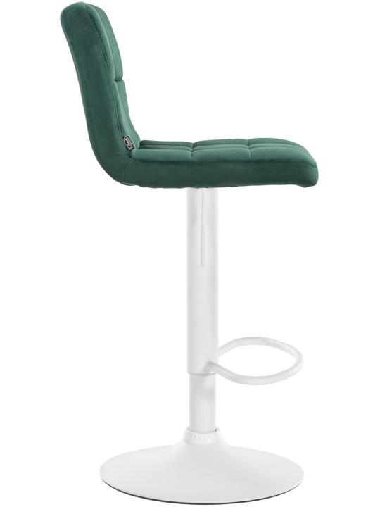 Banqueta de bar Peru veludo branco, verde