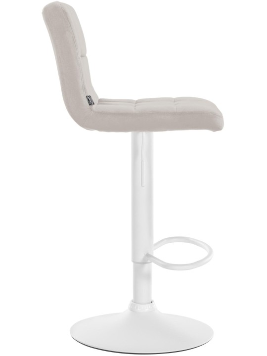Banqueta alta veludo Peru, creme