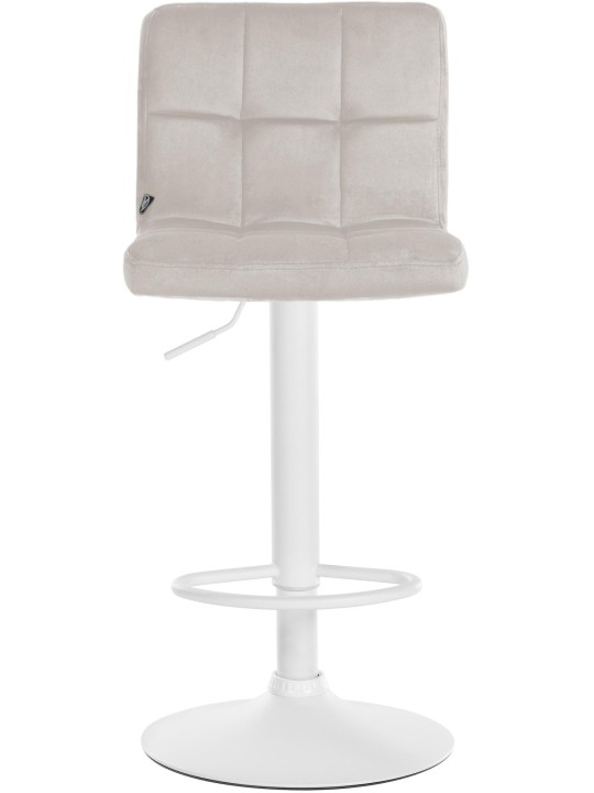 Banqueta alta veludo Peru, creme
