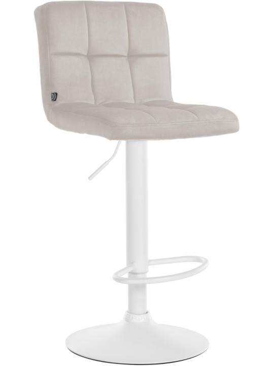 Banqueta alta veludo Peru, creme