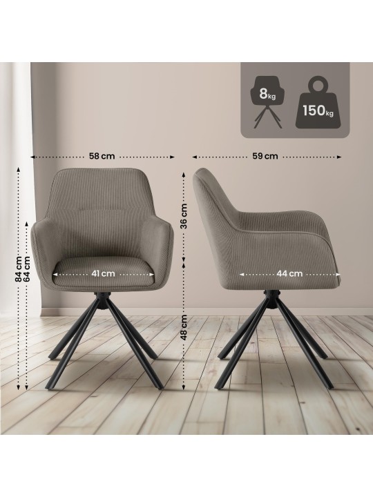 Cadeira Tipton Cord, taupe