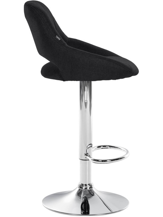 Banqueta alta Milet tecido cromado, preto