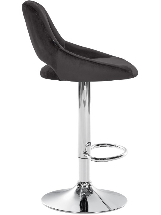 Banqueta alta Milet veludo cromado, preto