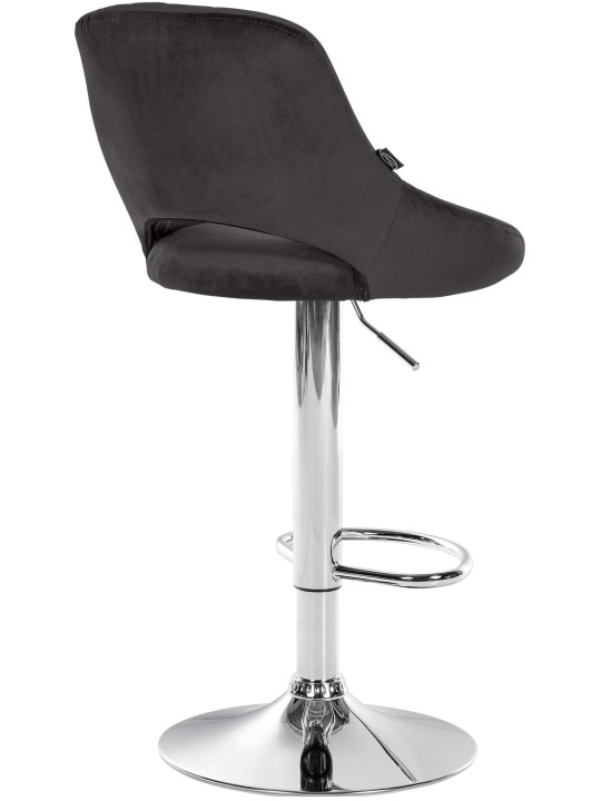 Banqueta alta Milet veludo cromado, preto