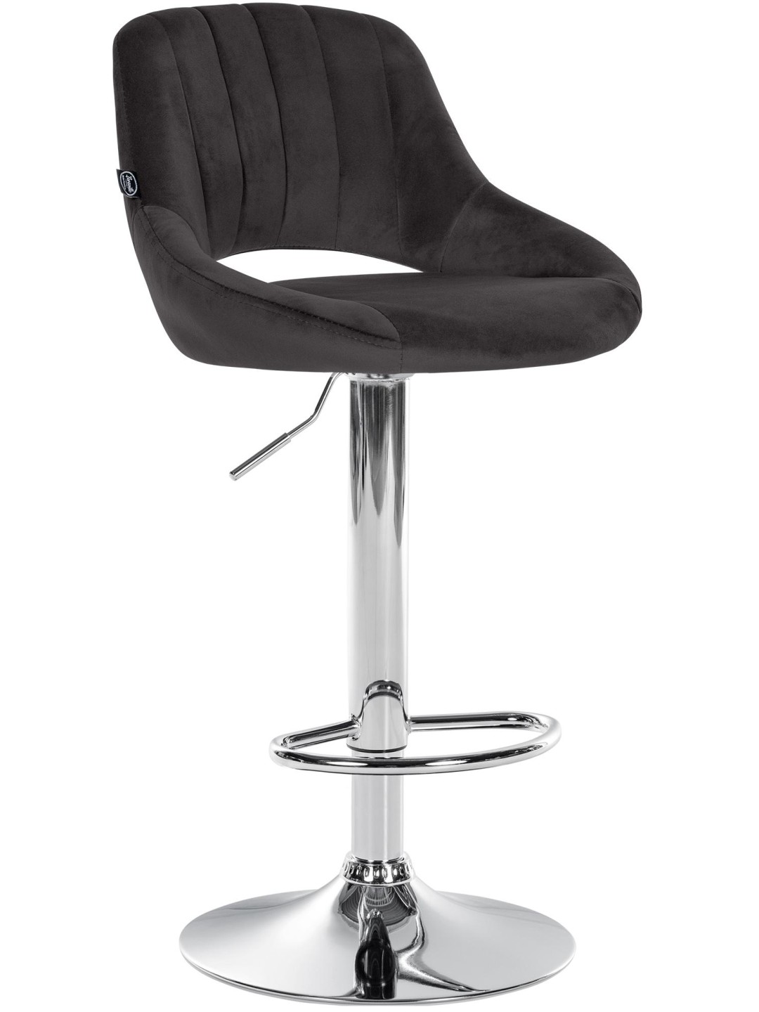 Banqueta alta Milet veludo cromado, preto