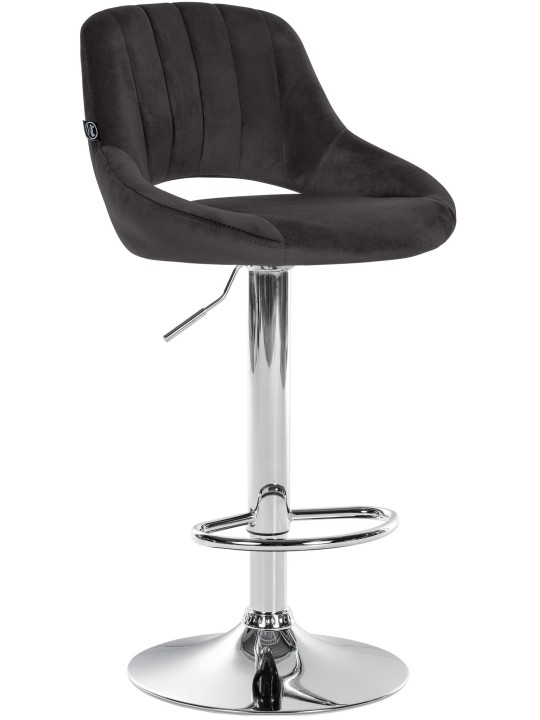 Banqueta alta Milet veludo cromado, preto