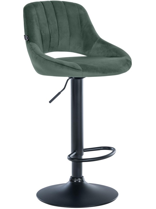 Banqueta alta Milet veludo, verde