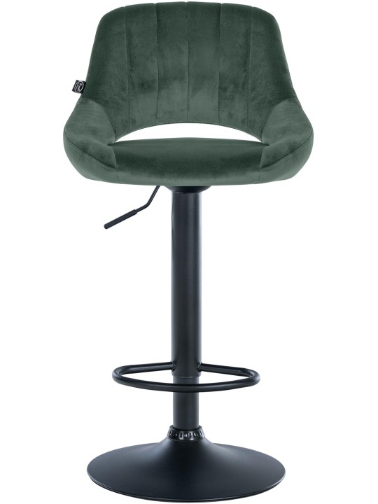 Banqueta alta Milet veludo, verde
