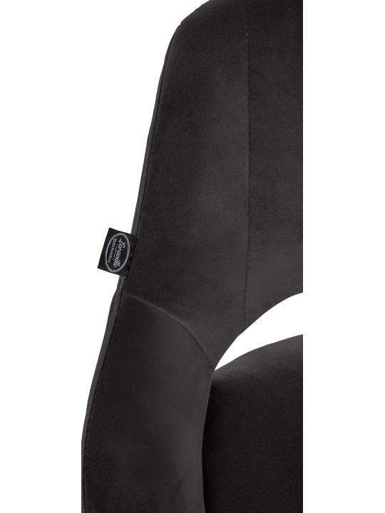 Banqueta alta Milet veludo, preto