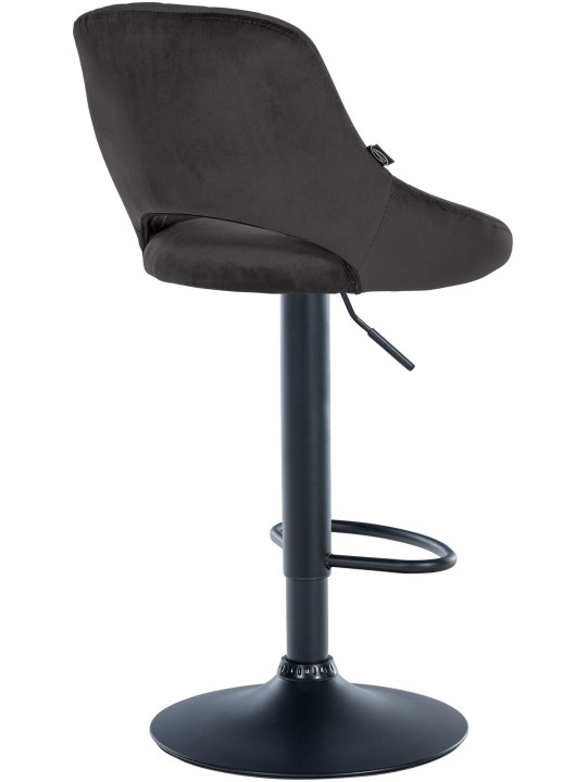 Banqueta alta Milet veludo, preto