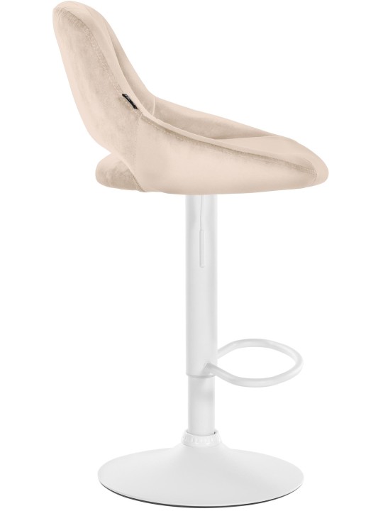 Banqueta alta Milet veludo, creme