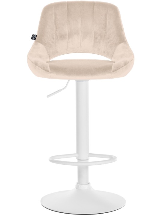 Banqueta alta Milet veludo, creme