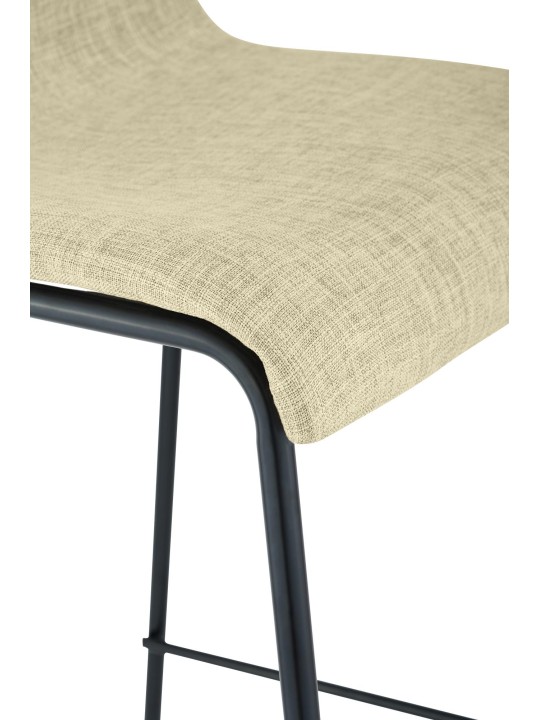 Banqueta alta em tecido Hoover com estrutura de 4 pés, creme