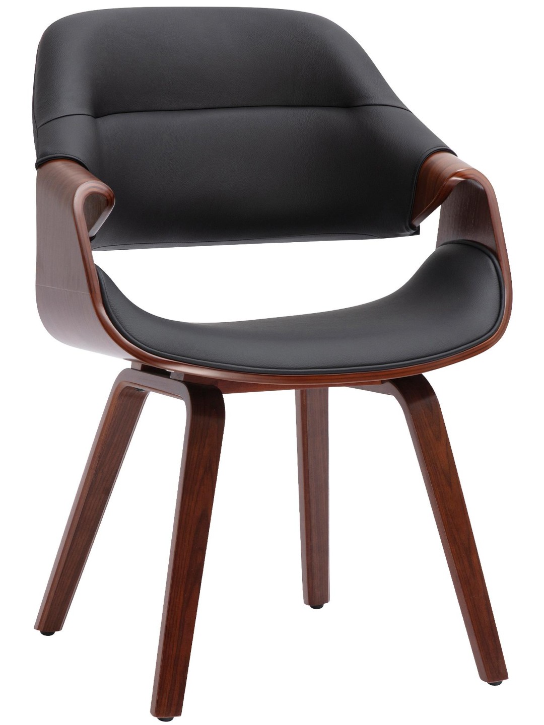 Cadeira de sala de jantar Maira couro sintético, nogueira/preto