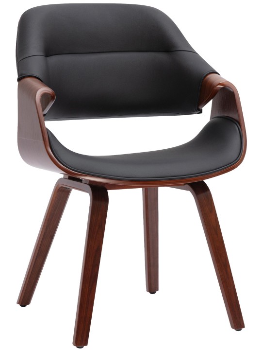 Cadeira de sala de jantar Maira couro sintético, nogueira/preto