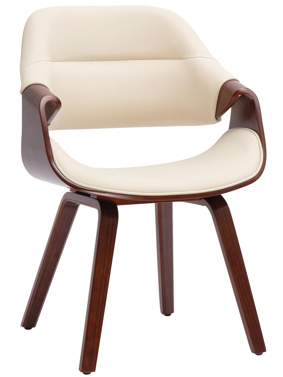 Cadeira de sala de jantar Maira couro sintético, nogueira/creme